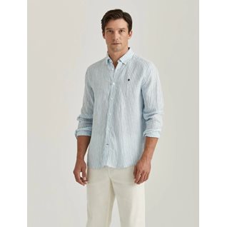 Douglas Linen Stripe Shirt-Classic Fit
